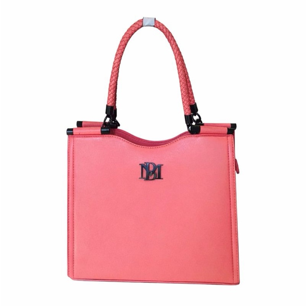 BAGLEY MISCHKA Coral Structured Top Handle Handbag NWT Elegant Braided‎ Handle